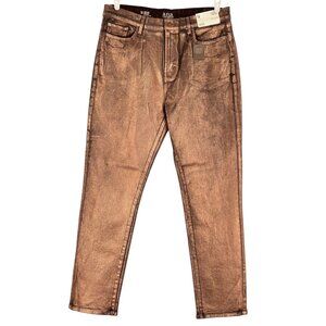 a.n.a. Women’s High-Rise Straight Stretch Metallic Effect Copper Jeans Sz 14 NWT